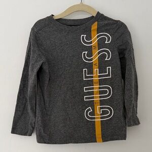 GUESS Kids Charcoal and Gold Long Sleeve Tee Size 3T
